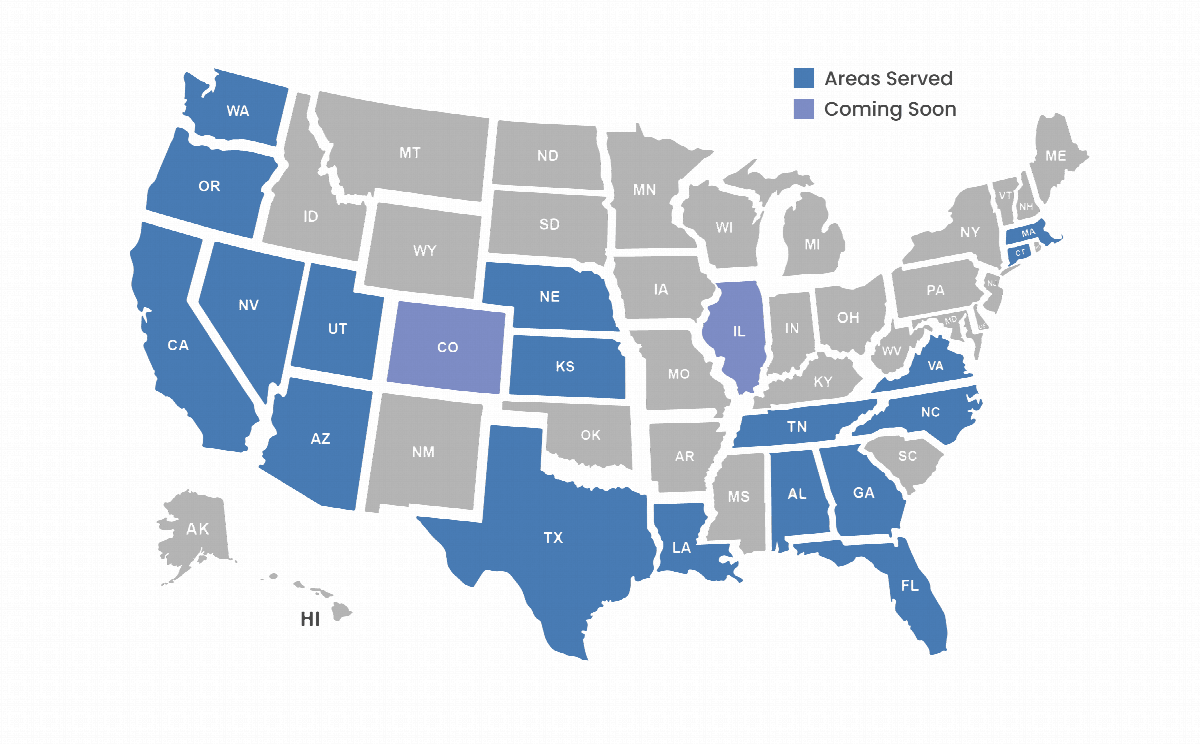 Ziprent Coverage Map
